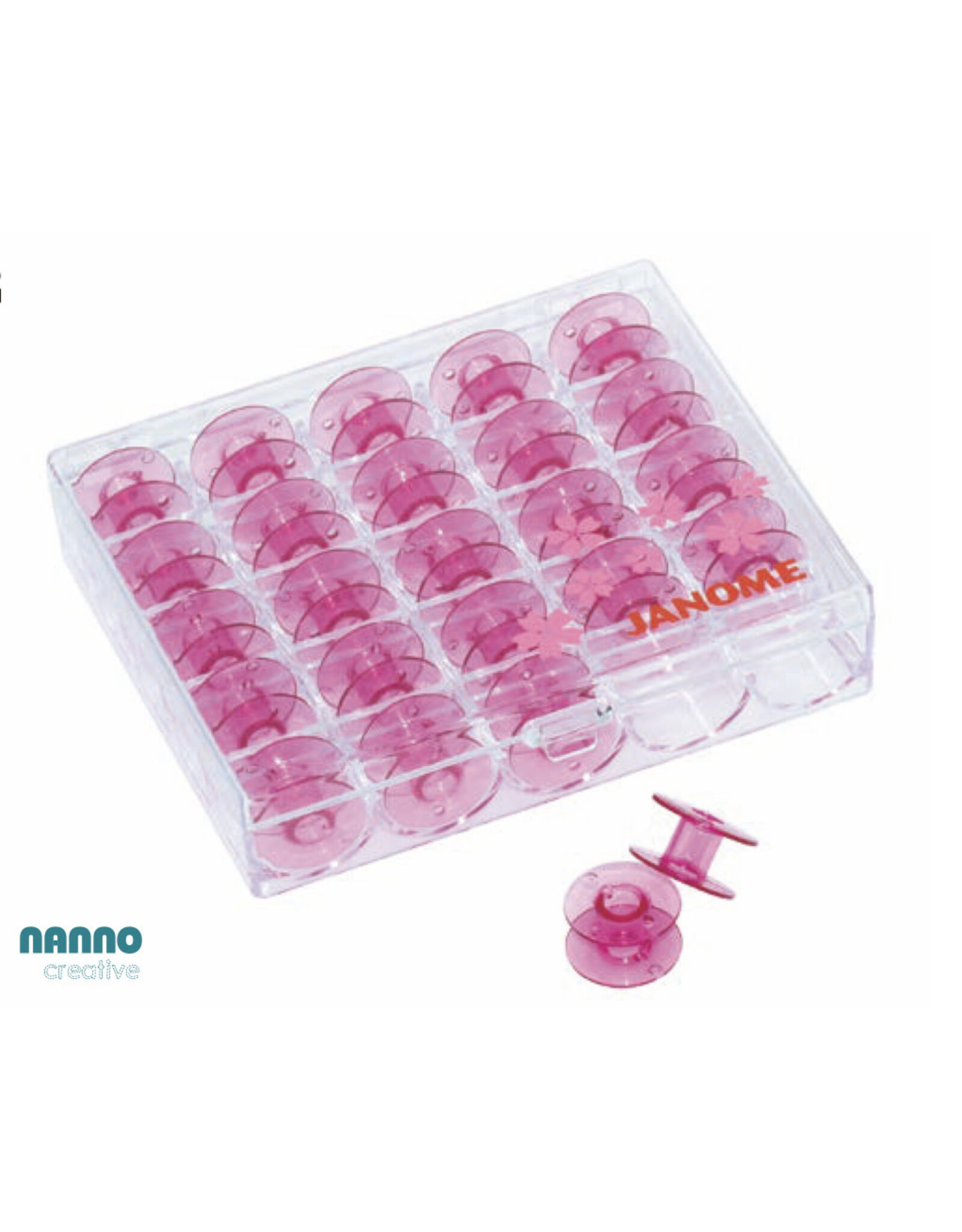 Janome Janome - Bobbins - 25 pcs. in storage case - Pink