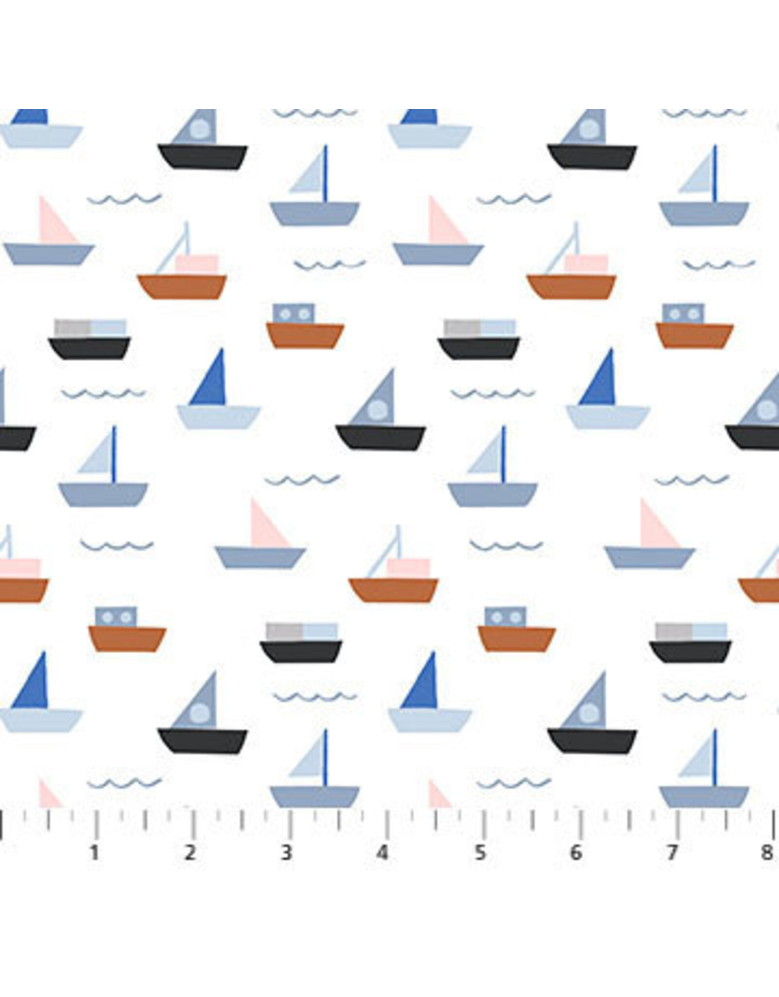 Figo Moonlit Voyage - Boats White coupon (± 44 x 110 cm)