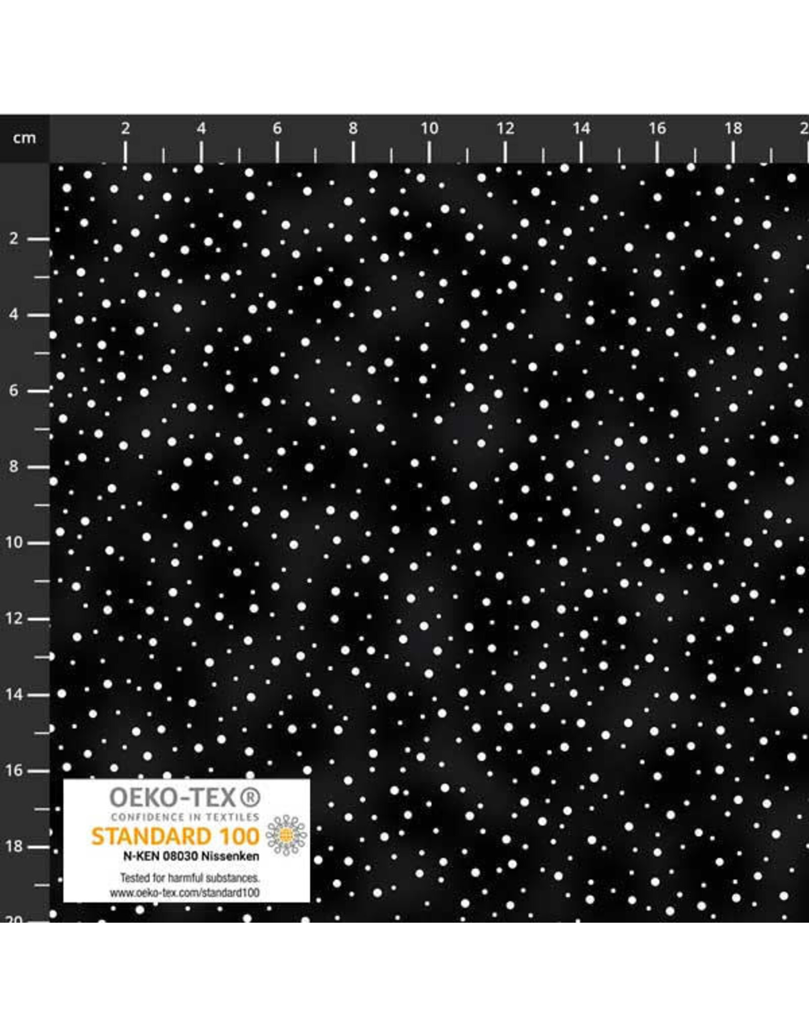 Stof Fabrics Basic Twist - White Spots on Black coupon (± 48 x 110 cm)