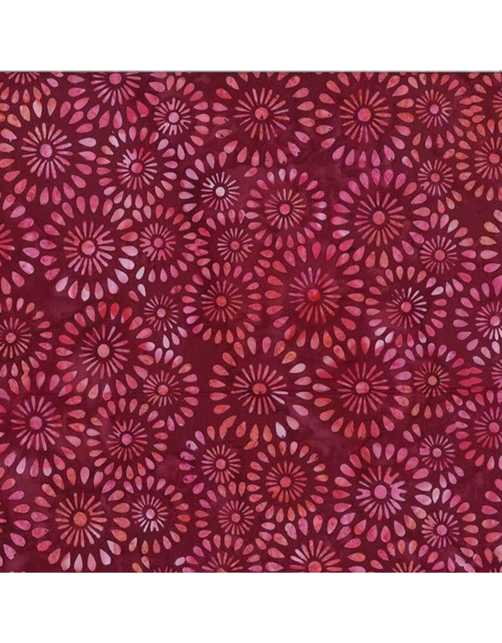 Hoffman Hoffman - Bali Handpaints - Round Floral Burgundy - V2538-38