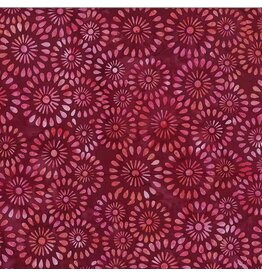 Hoffman Bali Handpaints - Round Floral Burgundy