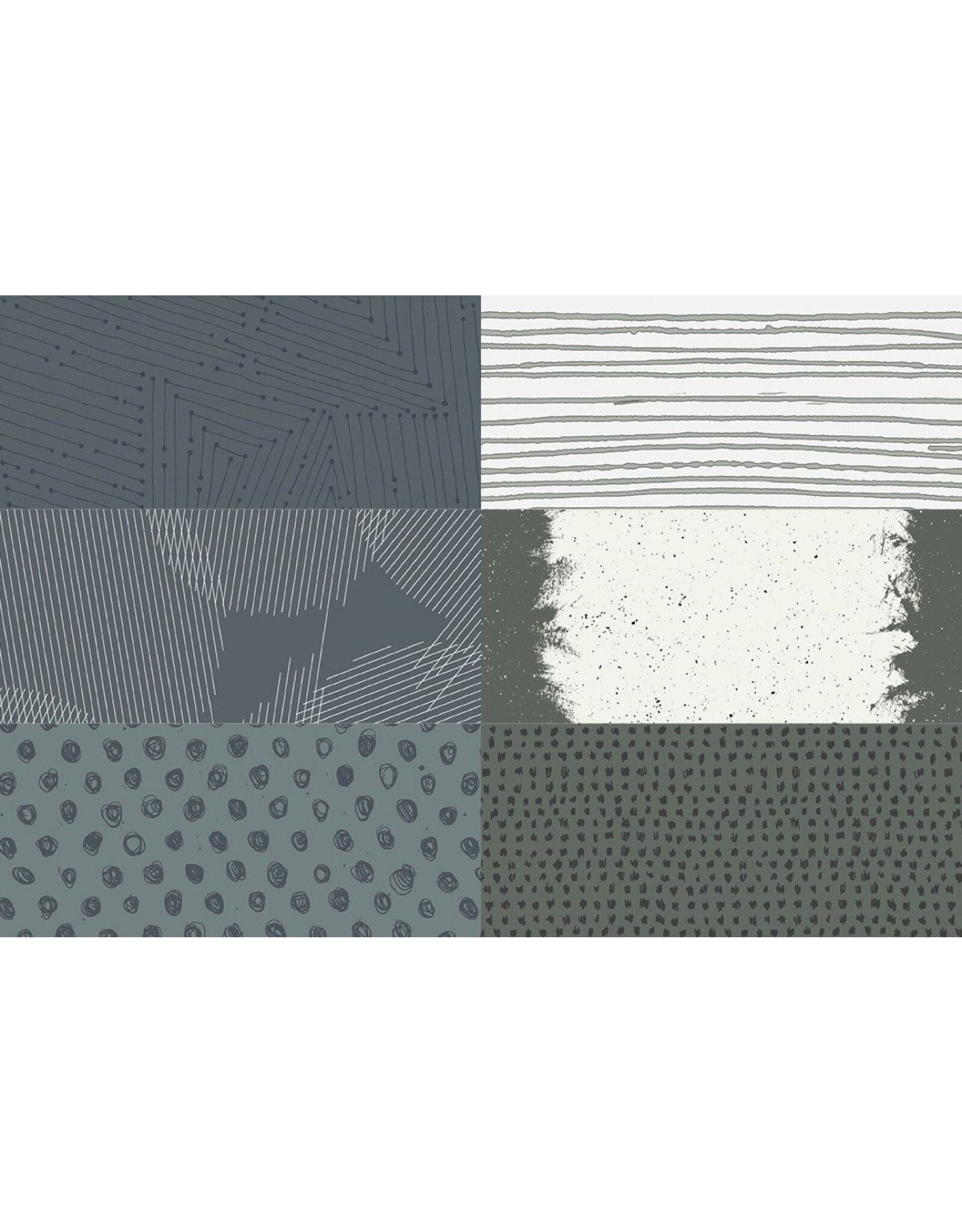 Andover Giucy Giuce - Ink - Fat Quarter Bundle - Warm Grey