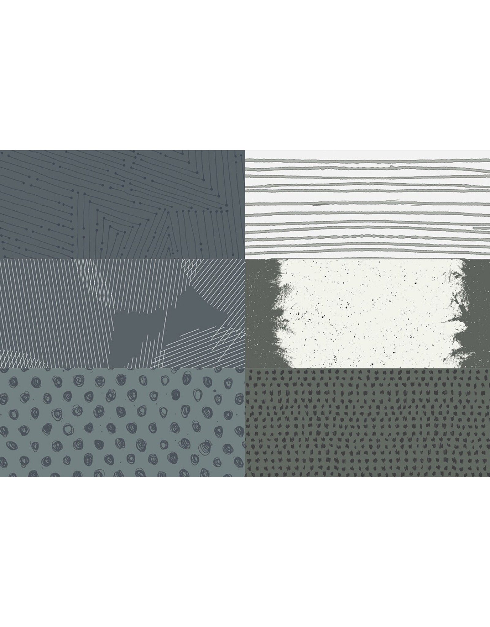 Andover Giucy Giuce - Ink - Fat Quarter Pakket - Warm Grey