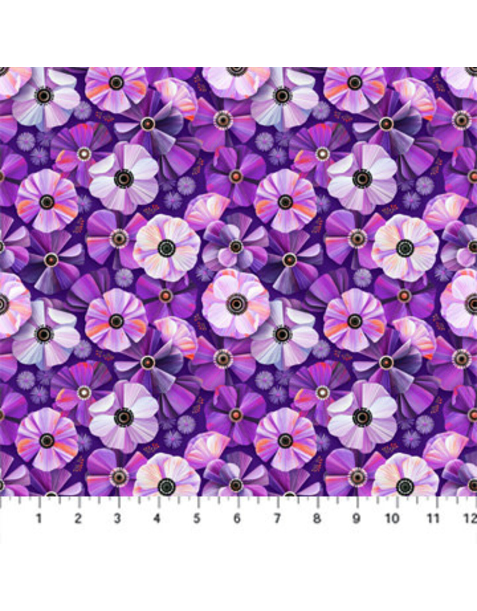 Figo Sunday - Poppy Heads Purple coupon (± 54 x 110 cm)