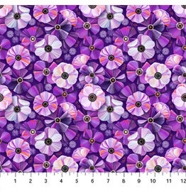 Figo Sunday - Poppy Heads Purple coupon (± 54 x 110 cm)