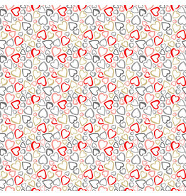 Makower UK Pamper - Hearts White coupon (± 44 x 110 cm)