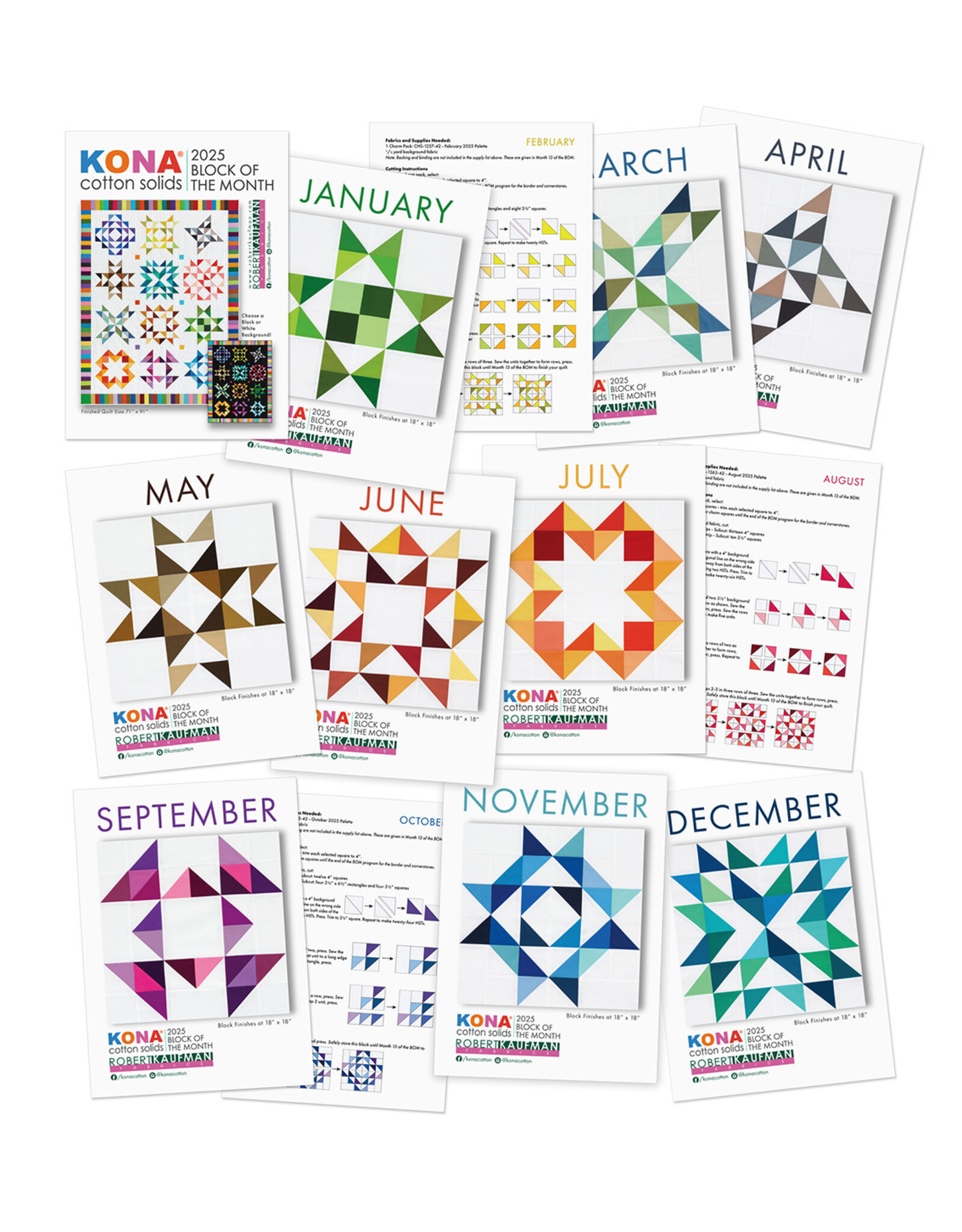 Robert Kaufman Kona Block of the Month 2025 - reservering