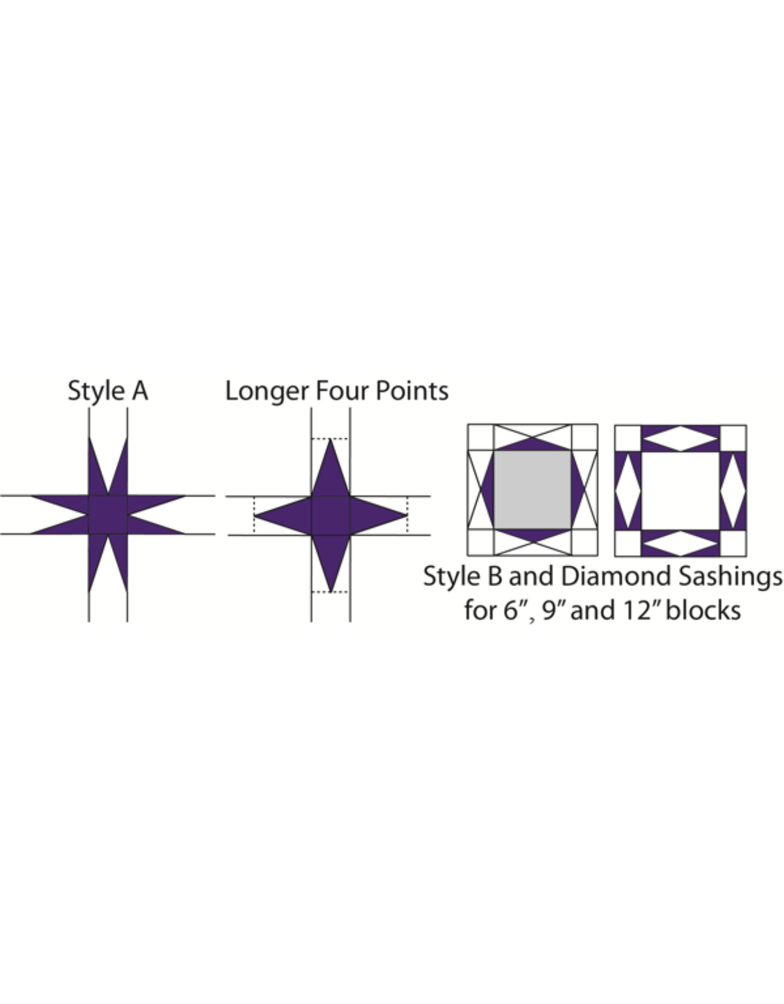 Marti Michell Marti Michell - Long Skinny Sashing Star - Template Set - 8232