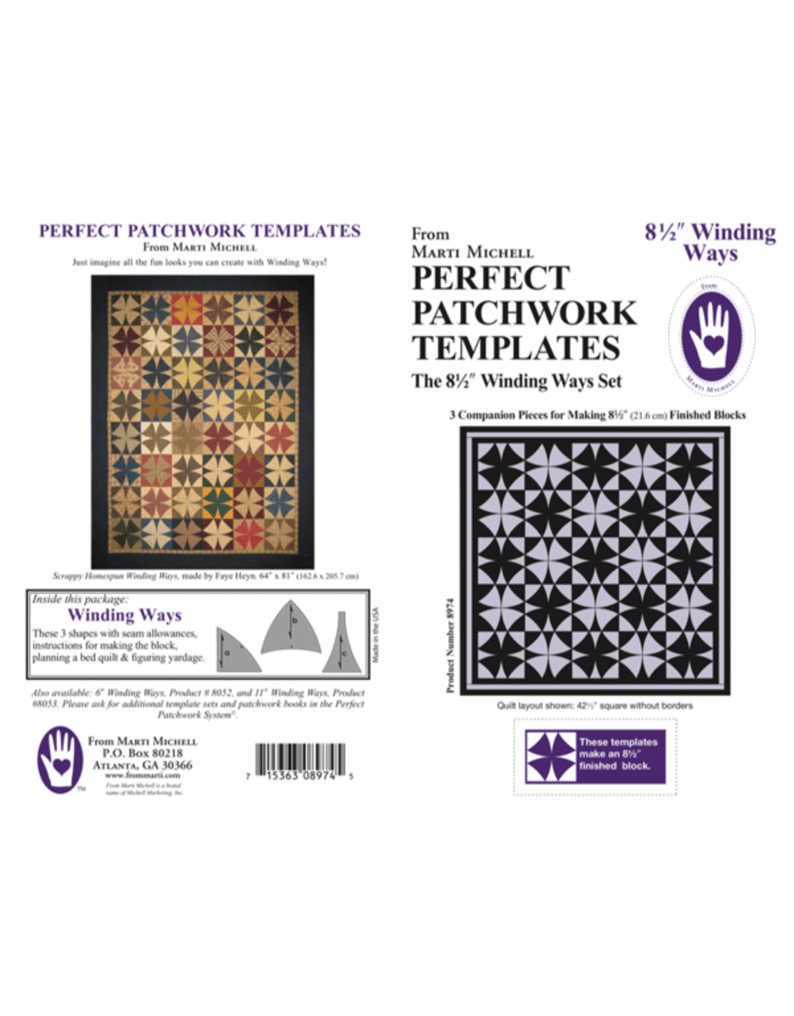 Marti Michell Marti Michell - Winding Ways - Template Set - 8,5 inch