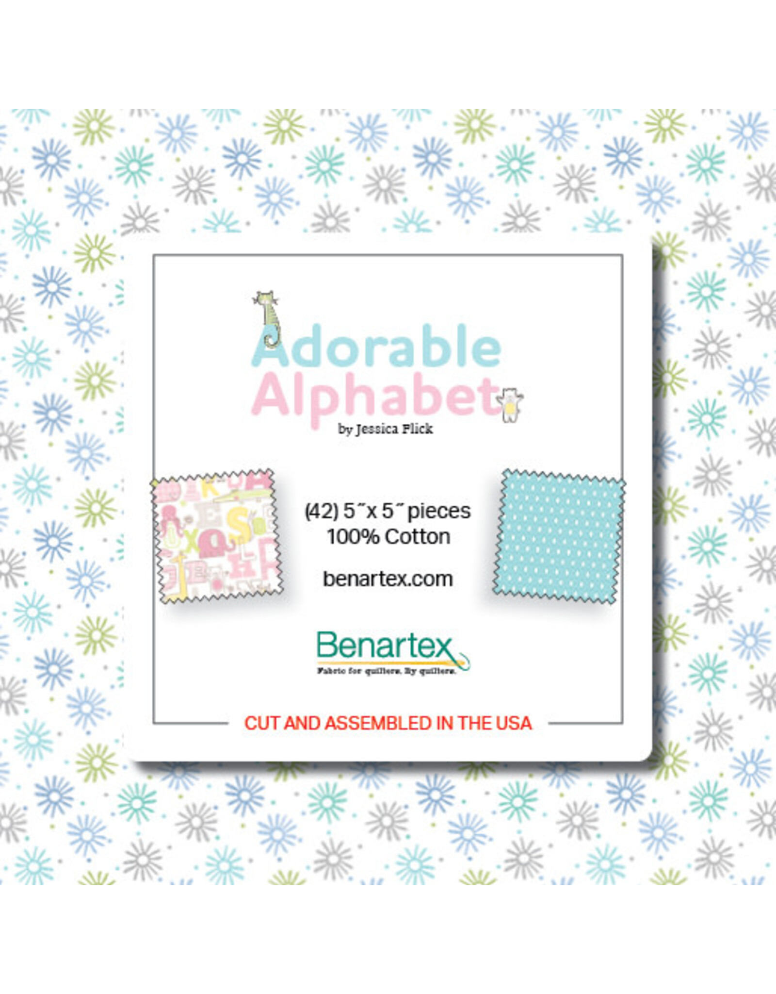 Benartex Benartex - Adorable Alphabet - Charm Pack - ADOR5PK