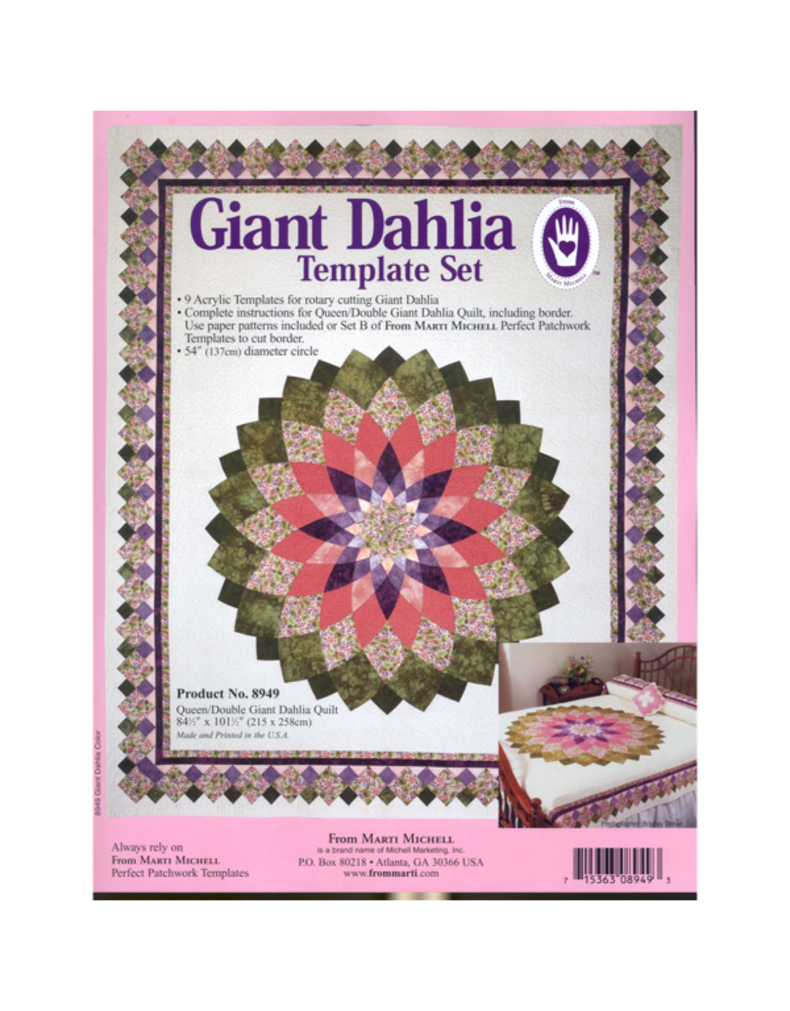 Marti Michell Marti Michell - Giant Dahlia - Template Set - 8949