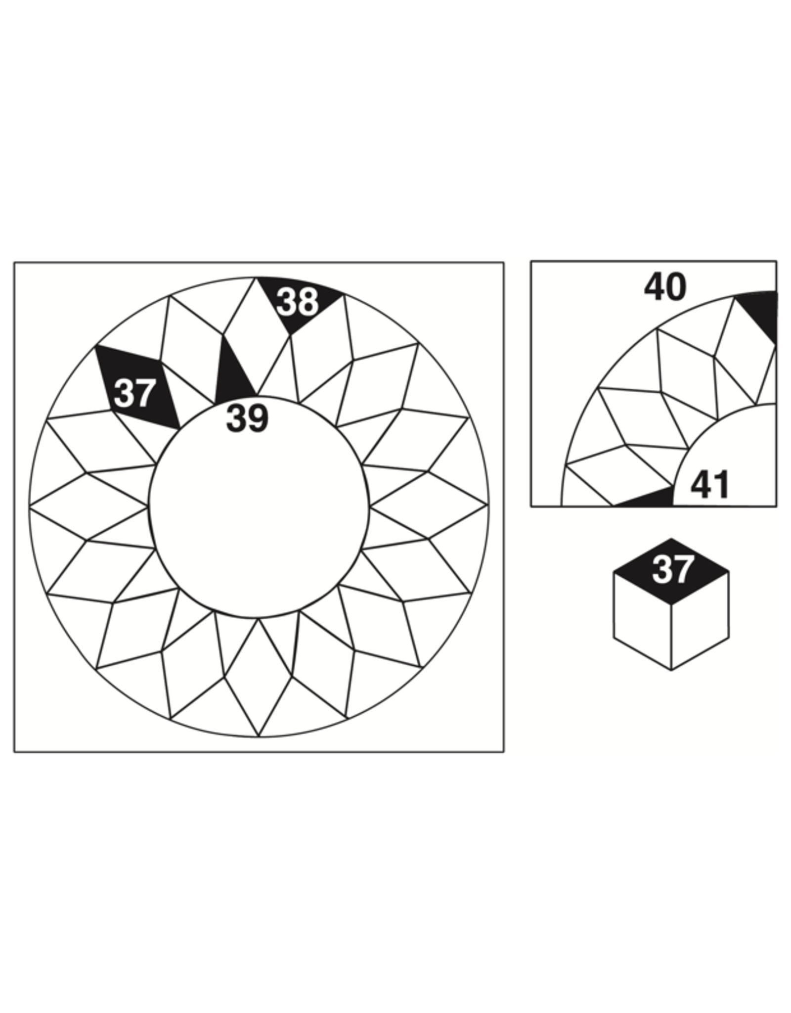 Marti Michell Marti Michell - Set F - Sunburst Template Set - Perfect Patchwork Templates - 8344