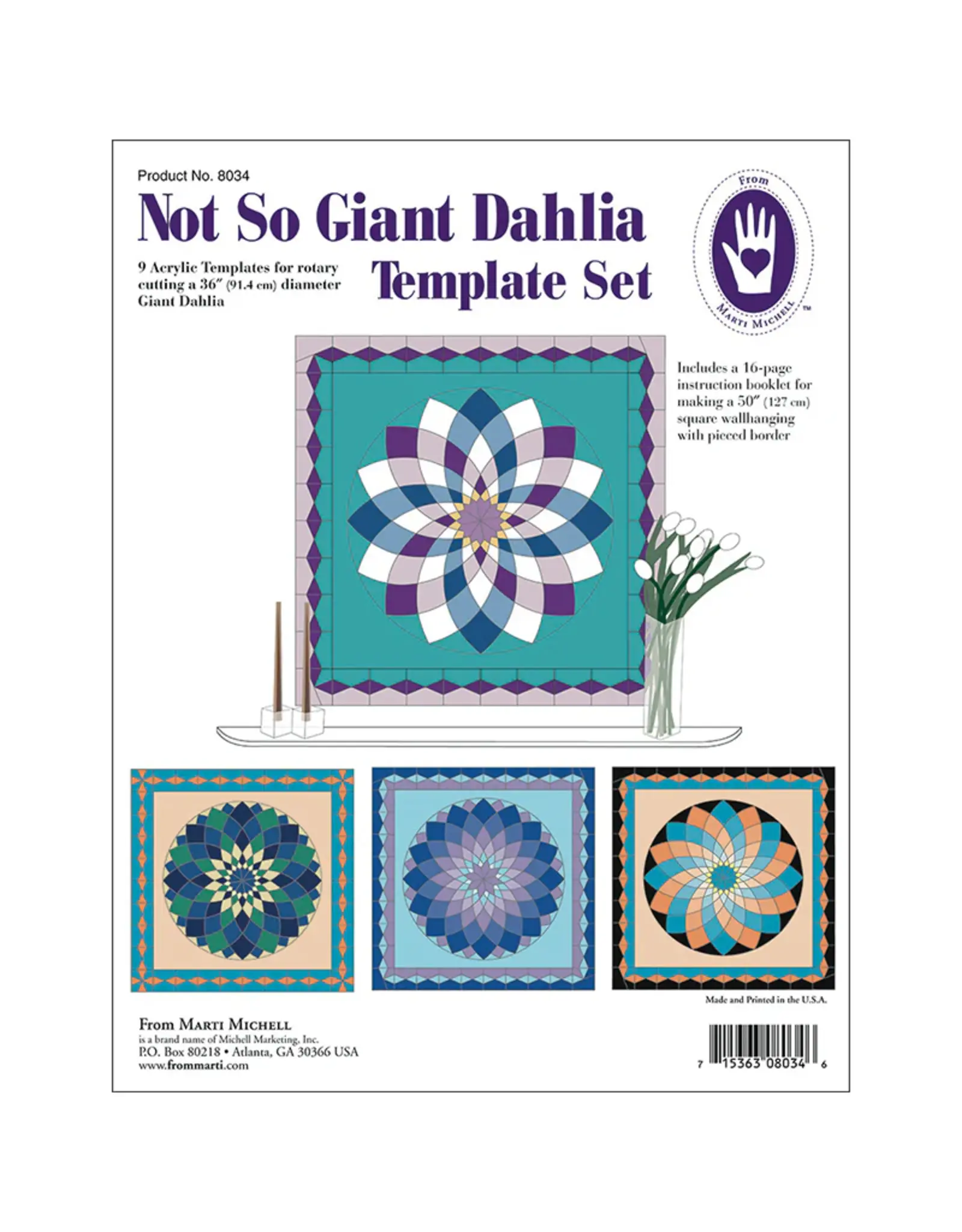 Marti Michell Marti Michell - Not So Giant Dahlia - Template Set - 8034