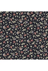 Studio E Fabrics Grace Pop - Hallowed Forest - Mushrooms Dark Charcoal