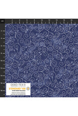 Stof Fabrics Stof Fabrics - We Love Christmas - Swirl Blue / Silver - 4591-607