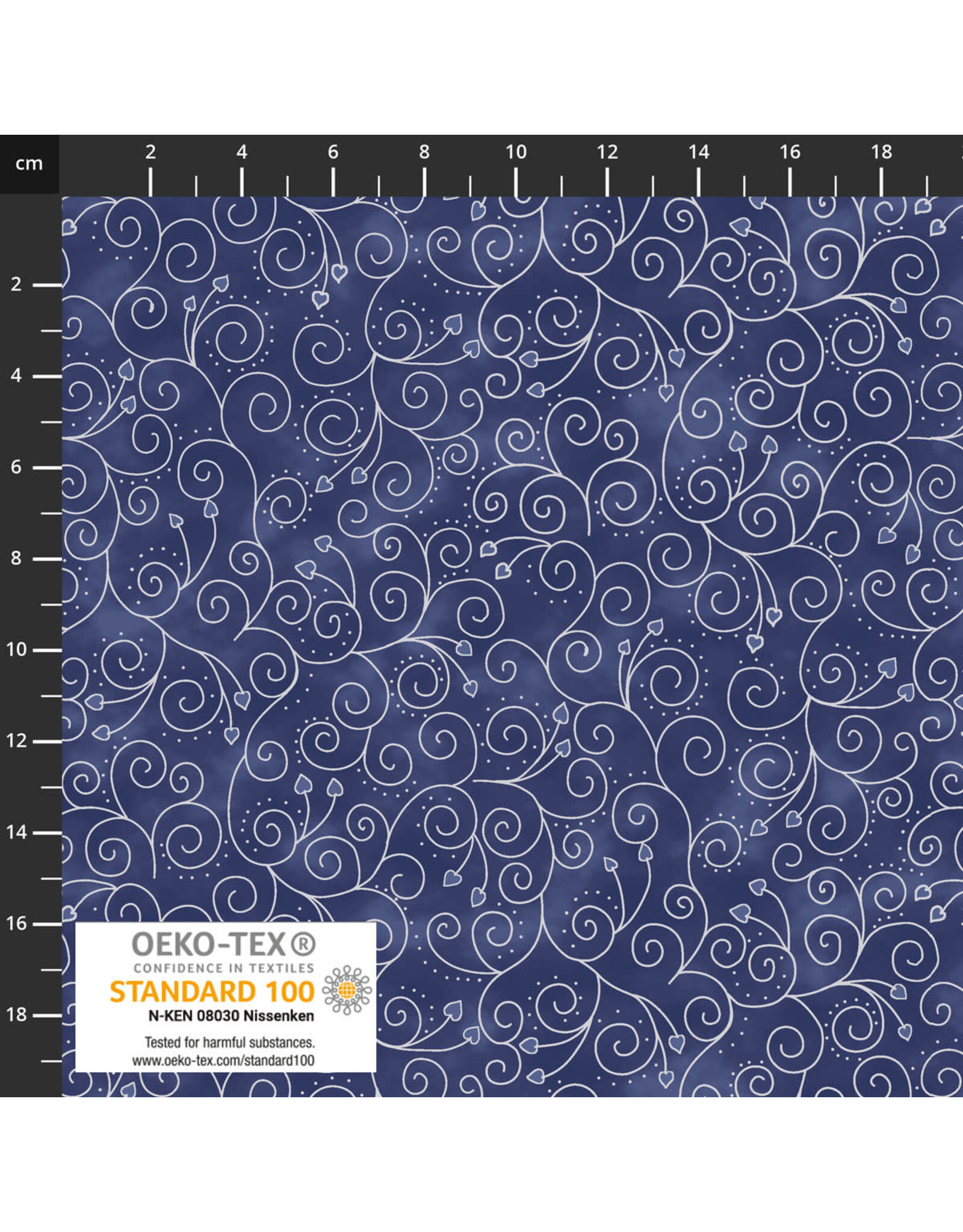 Stof Fabrics Stof Fabrics - We Love Christmas - Swirl Blue / Silver - 4591-607