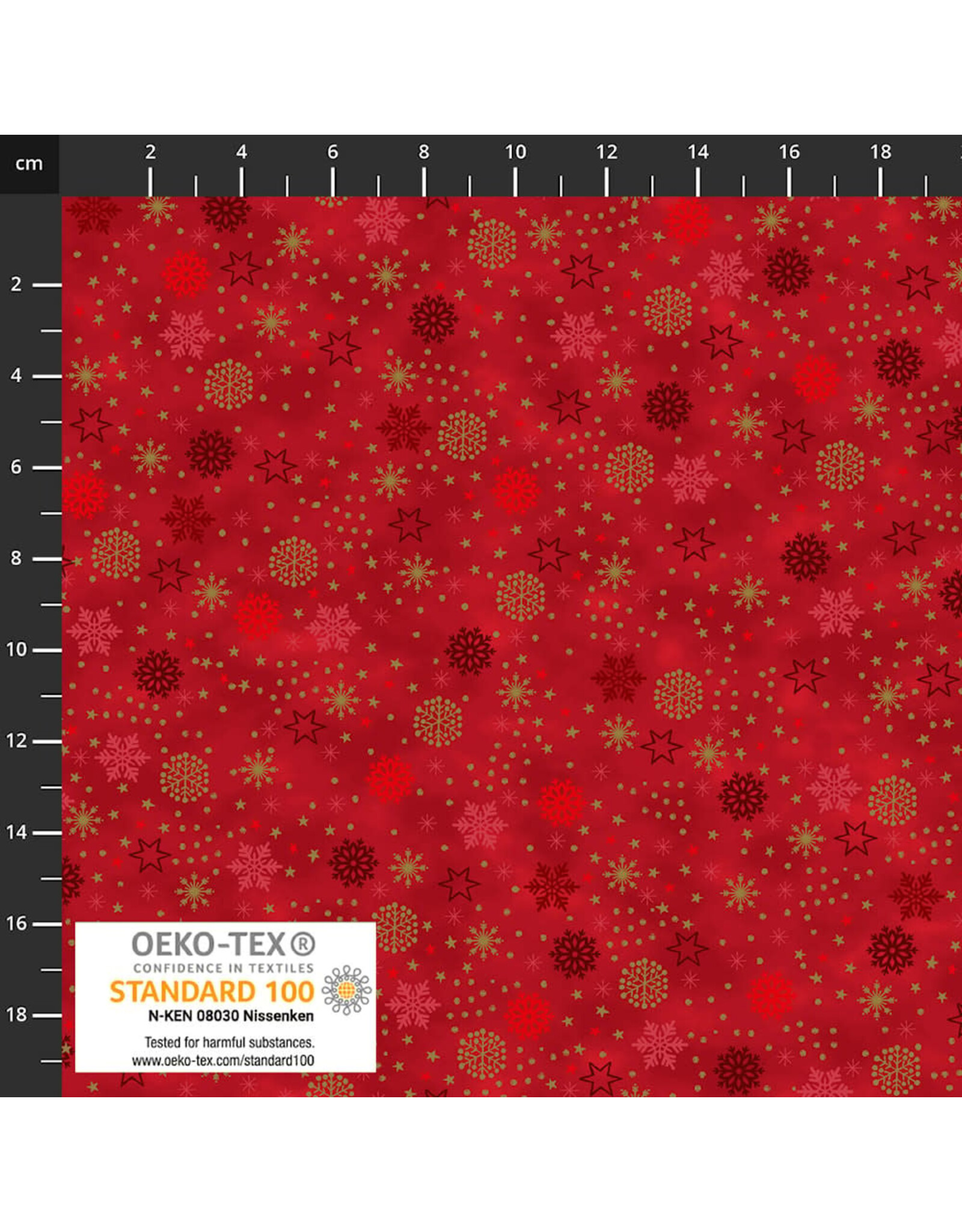 Stof Fabrics We Love Christmas - Snowflakes Red