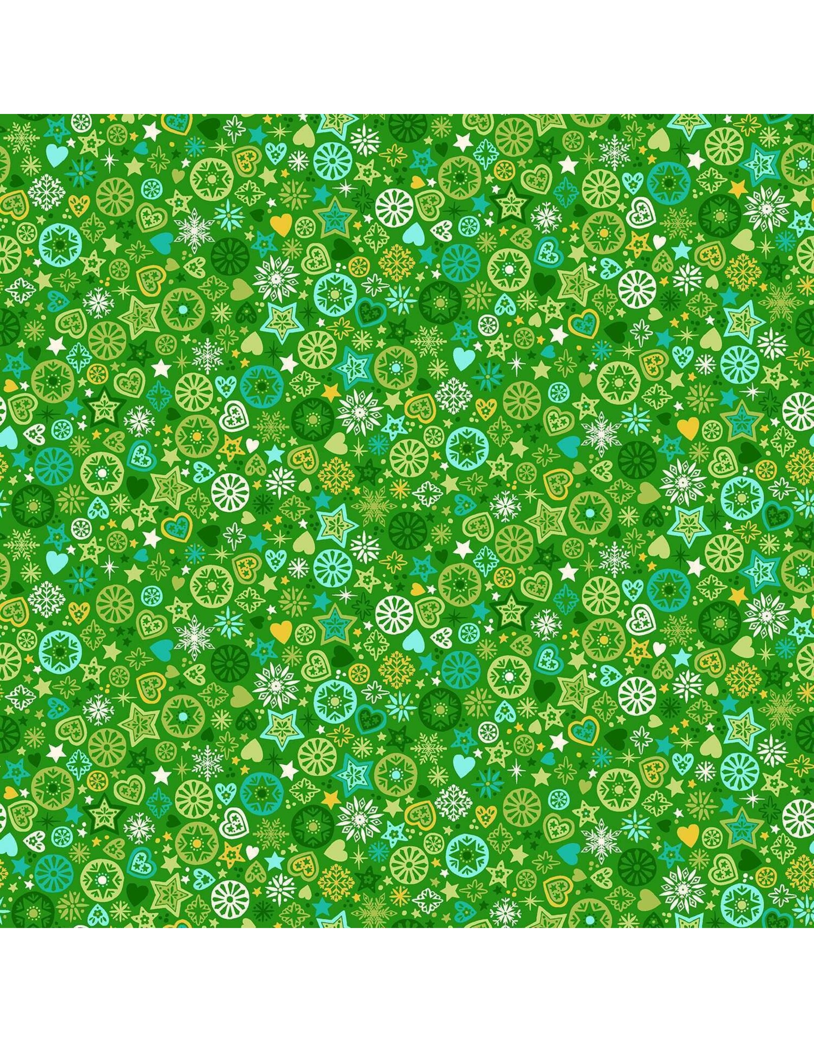 Makower UK Makower UK - Christmas Brights - Merry Motifs Green - 024-G