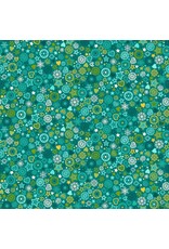 Makower UK Makower UK - Christmas Brights - Merry Motifs Teal - 024-T