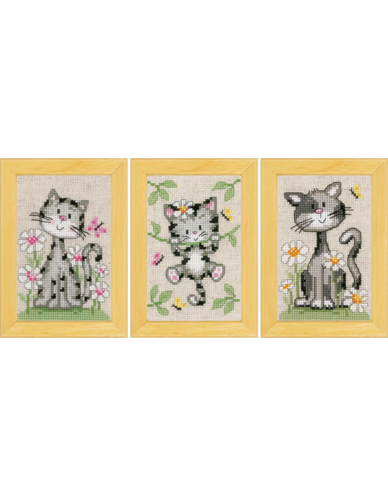 Vervaco Vervaco - Mini Embroidery Kit  - Cats with Flowers - PN-0147743