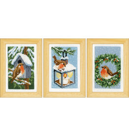 Vervaco Mini Embroidery Kit - Robins in Winter