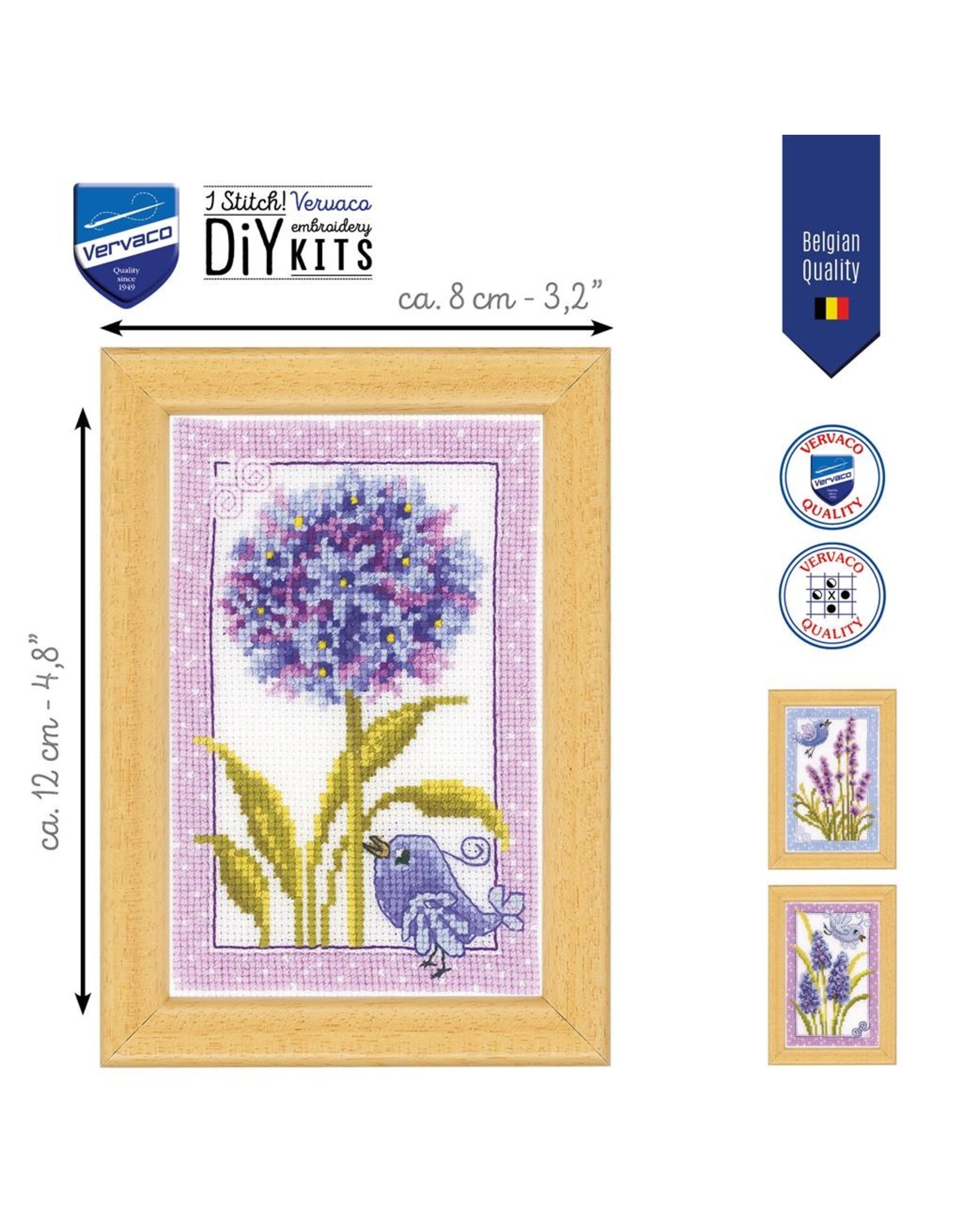 Vervaco Vervaco - Mini Embroidery Kit - Bird with Flowers - PN-0143718