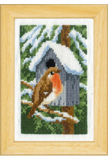 Vervaco Vervaco - Mini Embroidery Kit - Robins in Winter - PN-0187471