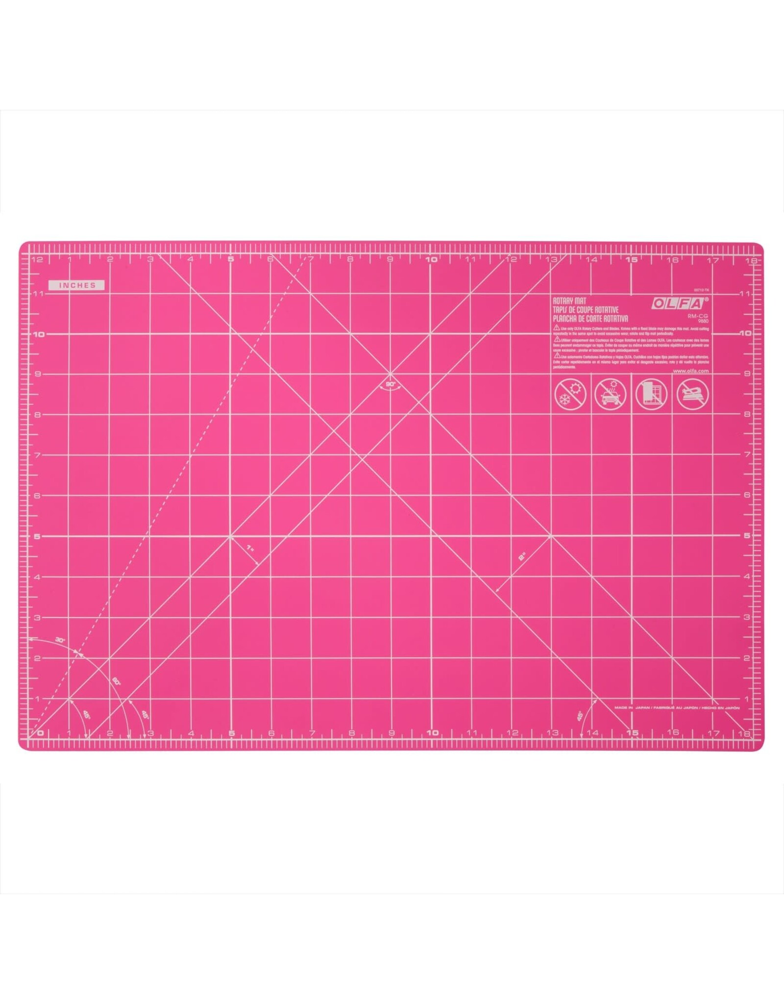 Olfa Olfa Rotary Cutting Mat 45 x 30 cm / 18 x 12 inch - PINK
