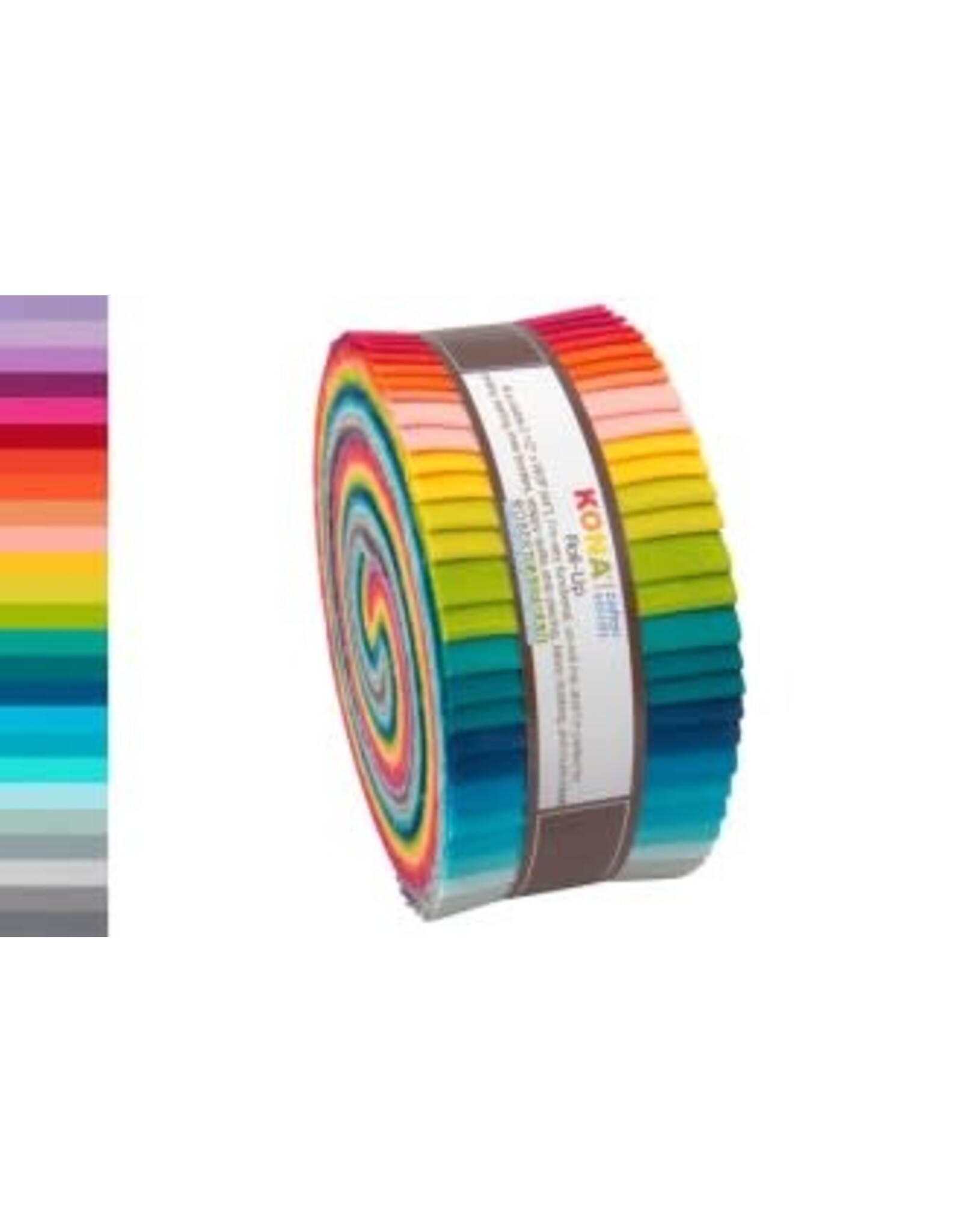 Robert Kaufman 2-1/2in Strips Roll Up - Kona Solids - Elizabeth Hartman Designer Palette - RU-340-40