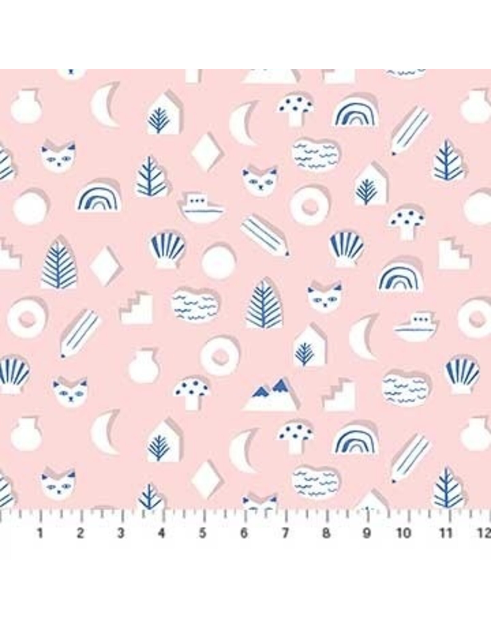 Figo Moonlit Voyage - Cats Cutouts in Pink coupon (± 42 x 110 cm)