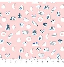 Figo Moonlit Voyage - Cats Cutouts in Pink coupon (± 42 x 110 cm)