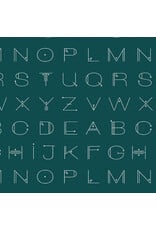 Andover Giucy Giuce - Scrawl - Deco Letters Deep teal - 1217-T