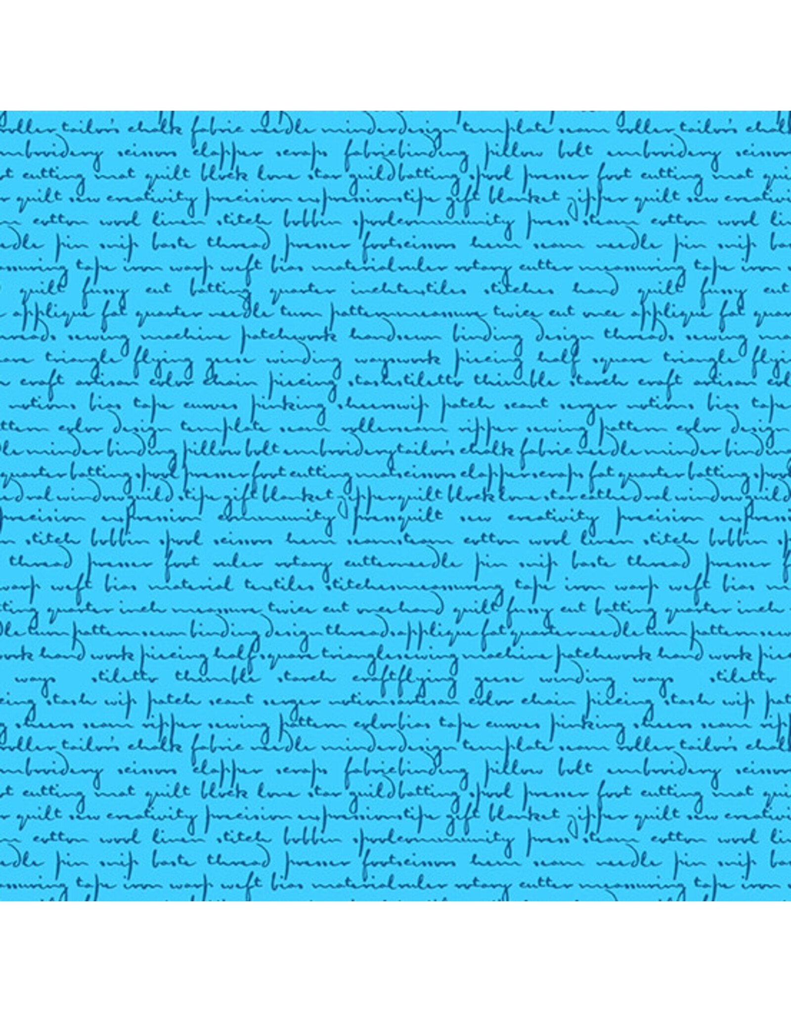 Andover Giucy Giuce - Scrawl - Quilty Words Blue Howlite - 1214-B