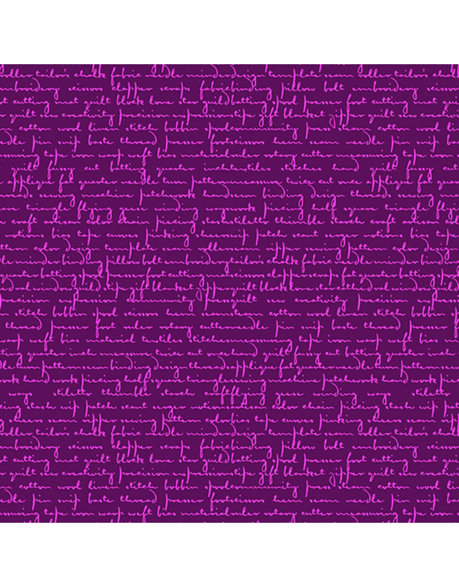 Andover Giucy Giuce - Scrawl - Quilty Words Purple Agate - 1214-P