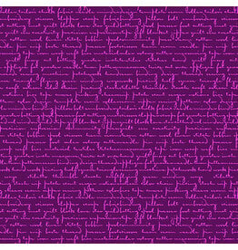 Andover Scrawl - Quilty Words Purple Agate