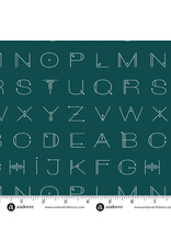 Andover Giucy Giuce - Scrawl - Deco Letters Deep teal - 1217-T