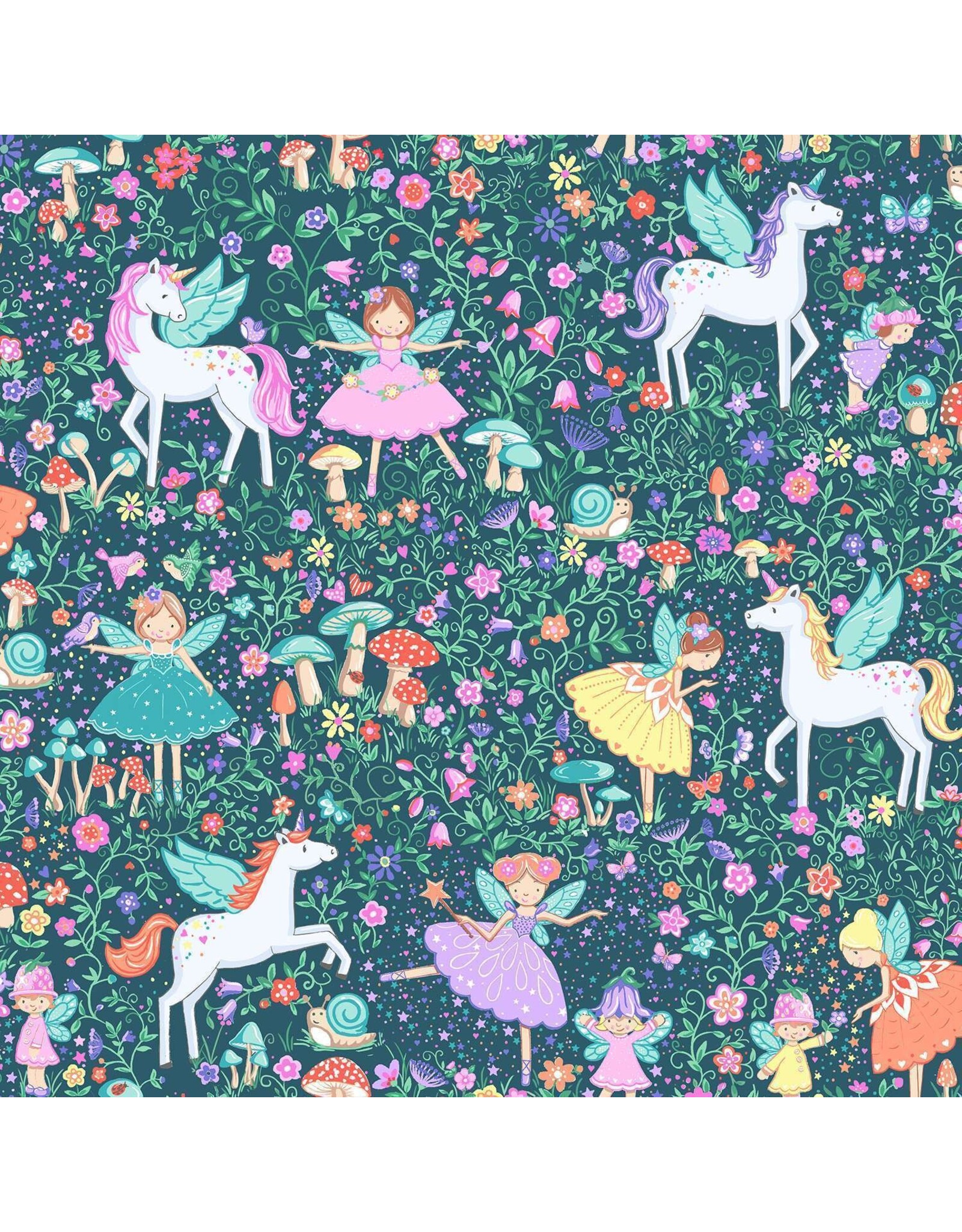 Makower UK Makower UK - Fairy Dust - Magic Garden Teal - 049-T