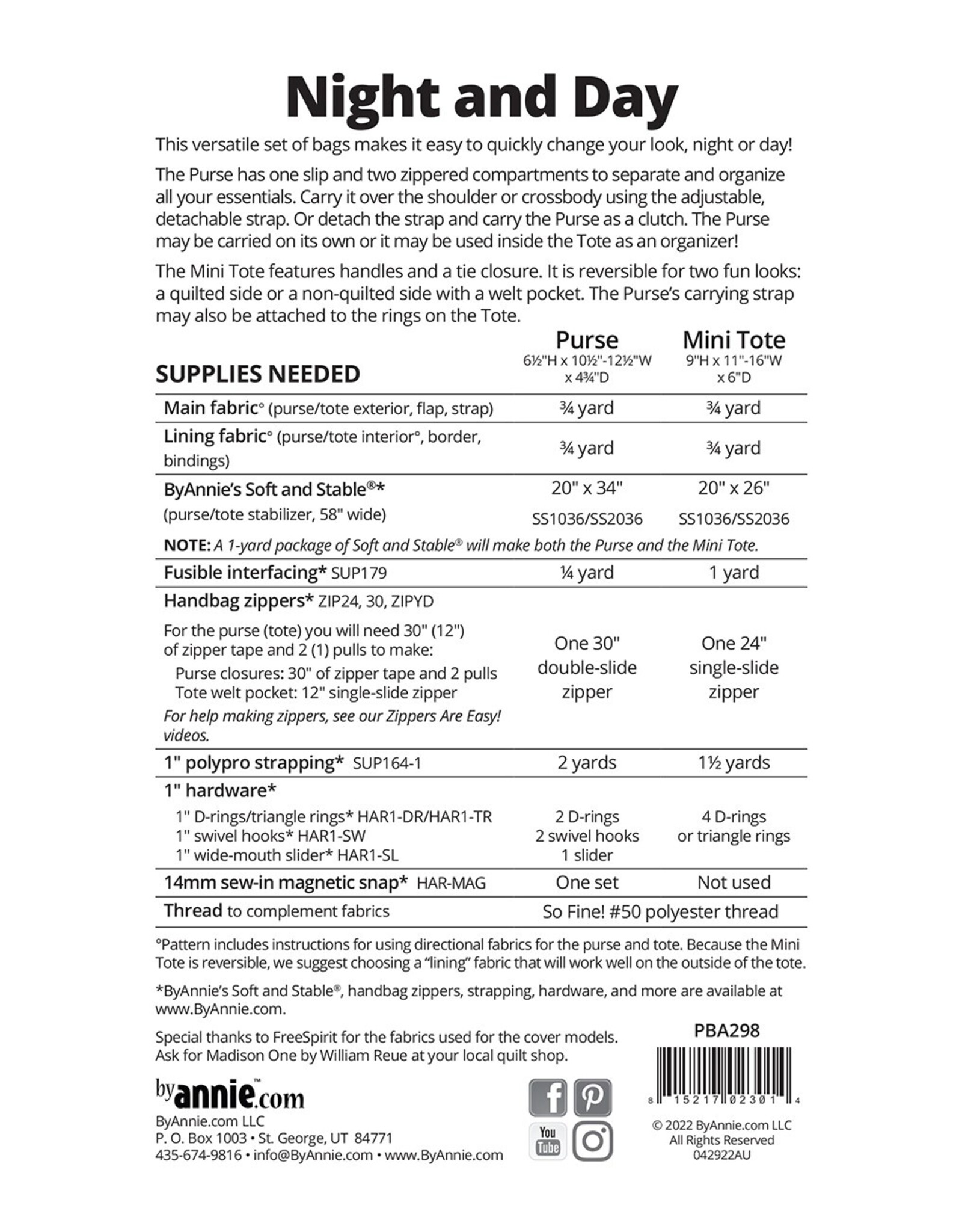 ByAnnie ByAnnie - Night and Day - by Annie patroon voor tas - PBA298