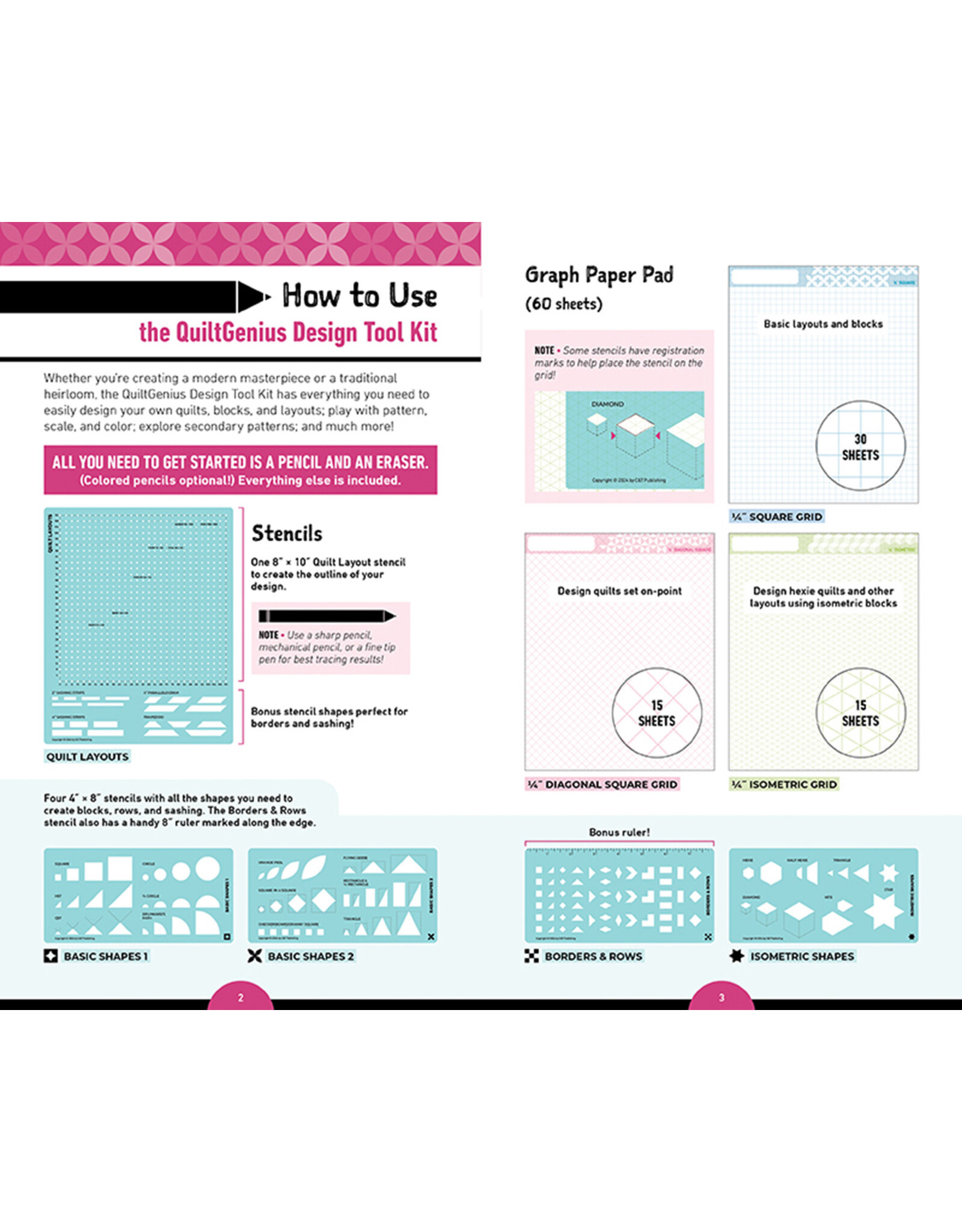 CT Publishing CT Publishing - Quilt Genius - Design Tool Kit - design your own quilt