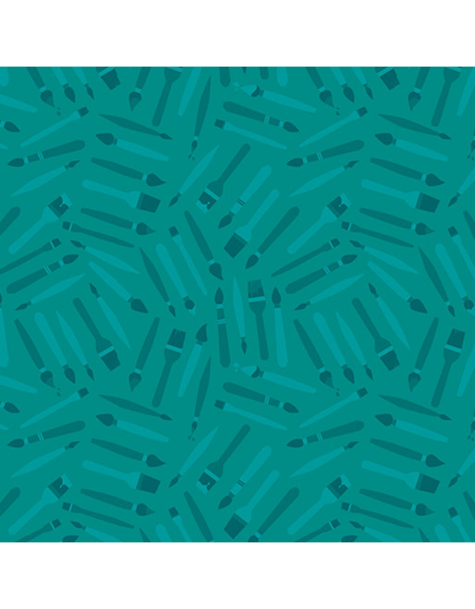 Benartex Contempo Studio Sugaridoo Quilt Studio - Happy Notes - Brushes Teal - 16440-84