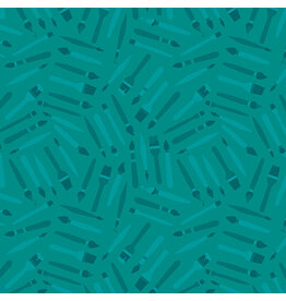 Benartex Contempo Studio Happy Notes - Brushes Teal