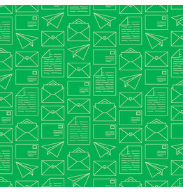 Benartex Contempo Studio Happy Notes - Mail Day Green