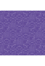 Benartex Contempo Studio Sugaridoo Quilt Studio - Happy Notes - Mail Day Purple - 16439-66