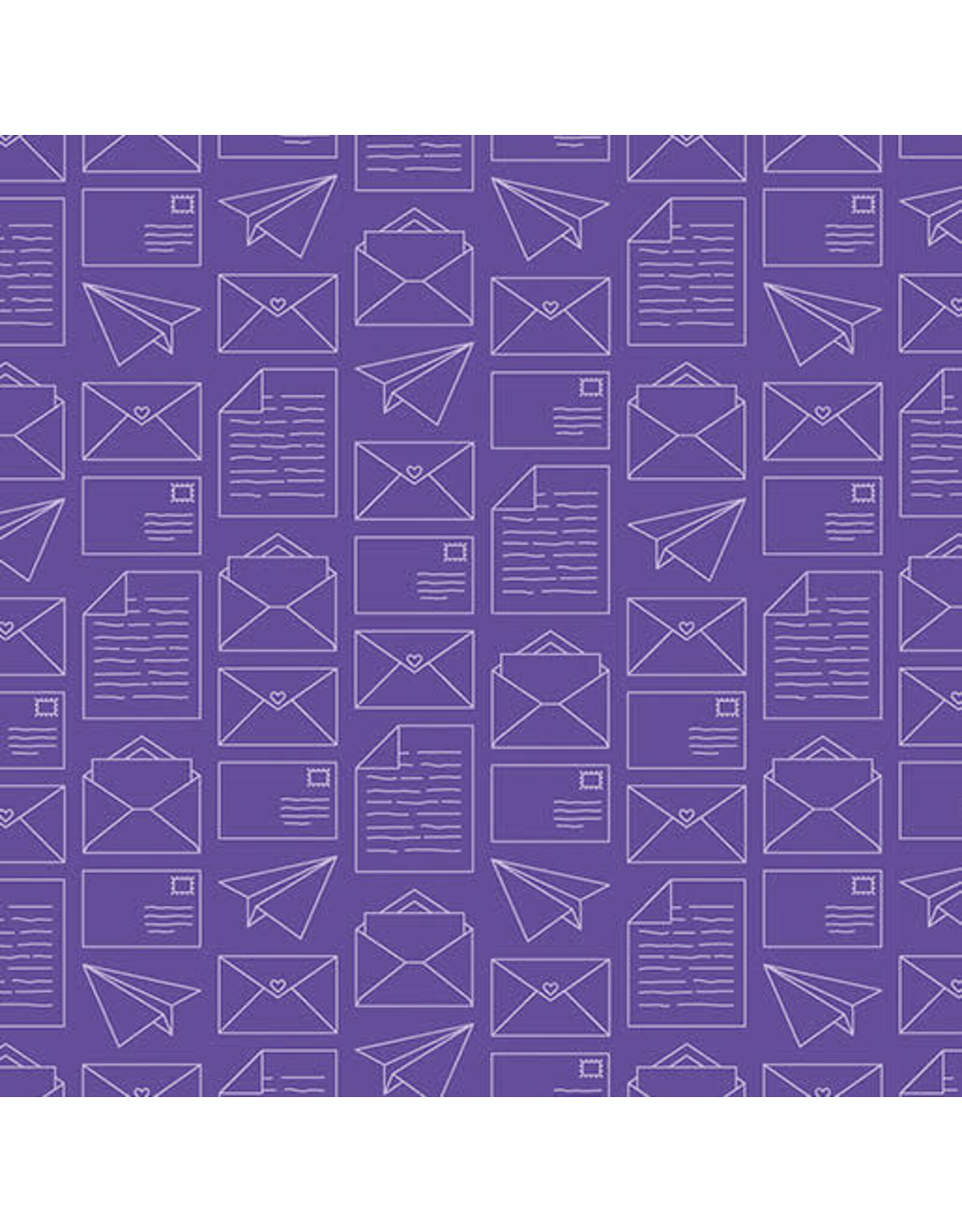 Benartex Contempo Studio Sugaridoo Quilt Studio - Happy Notes - Mail Day Purple - 16439-66