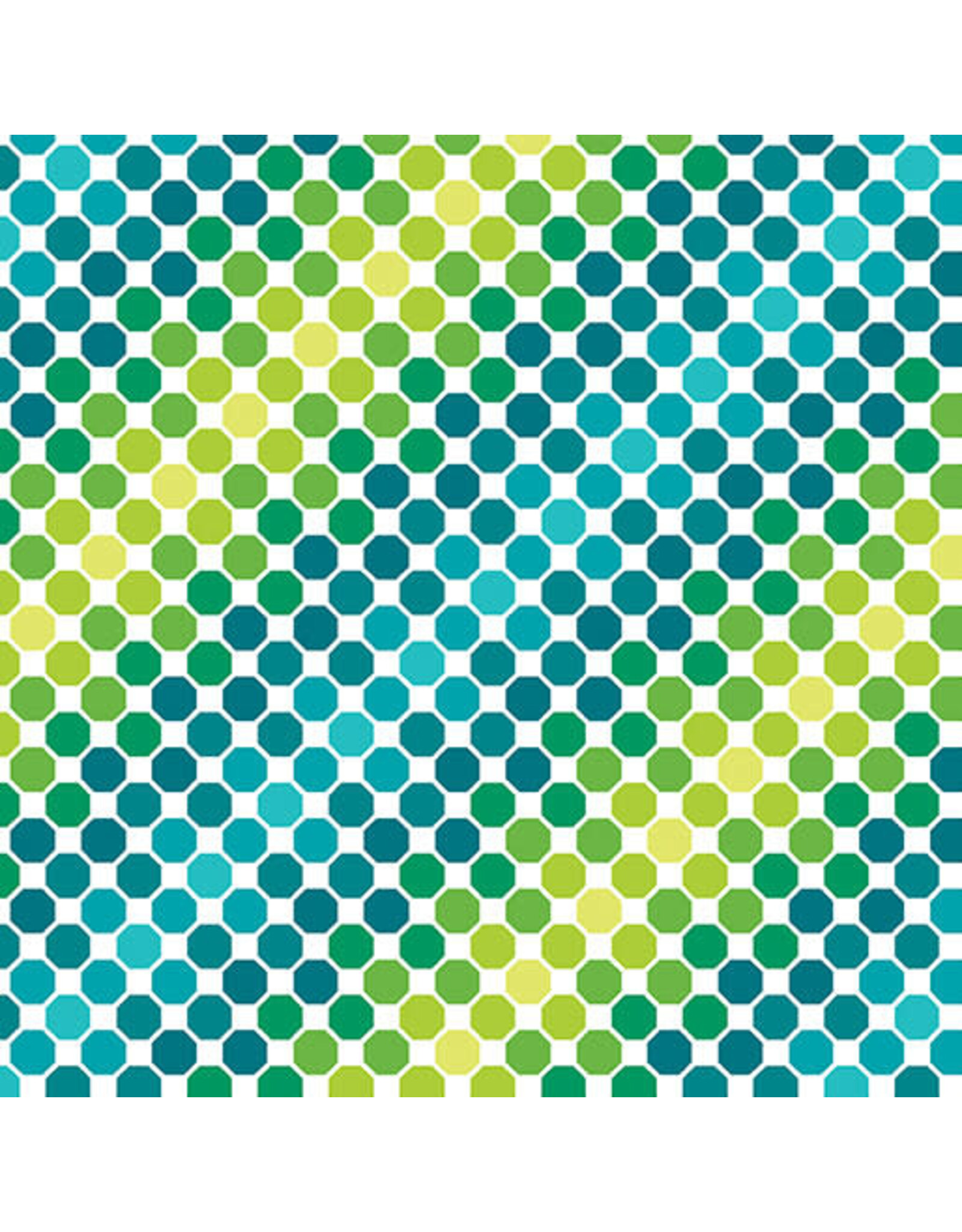 Benartex Contempo Studio Sugaridoo Quilt Studio - Happy Notes - Octagon Stripe Green/Multi - 16442-46
