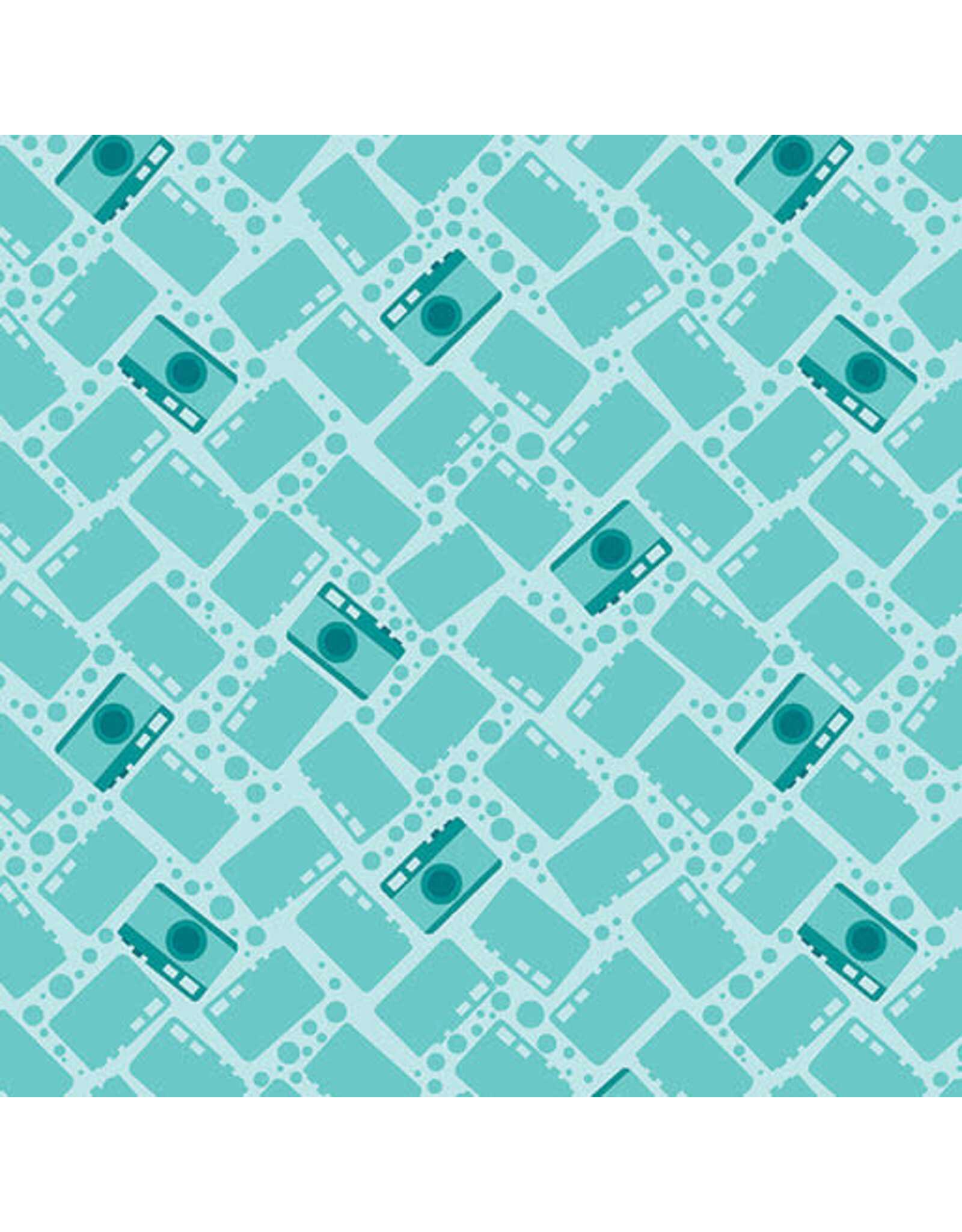 Benartex Contempo Studio Sugaridoo Quilt Studio - Happy Notes - Picture Perfect Turquoise - 16438-81