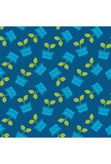 Benartex Contempo Studio Sugaridoo Quilt Studio - Happy Notes - Planty Friends Dark Blue - 16437-57