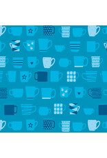 Benartex Contempo Studio Sugaridoo Quilt Studio - Happy Notes - Tea Please Blue - 16434-56