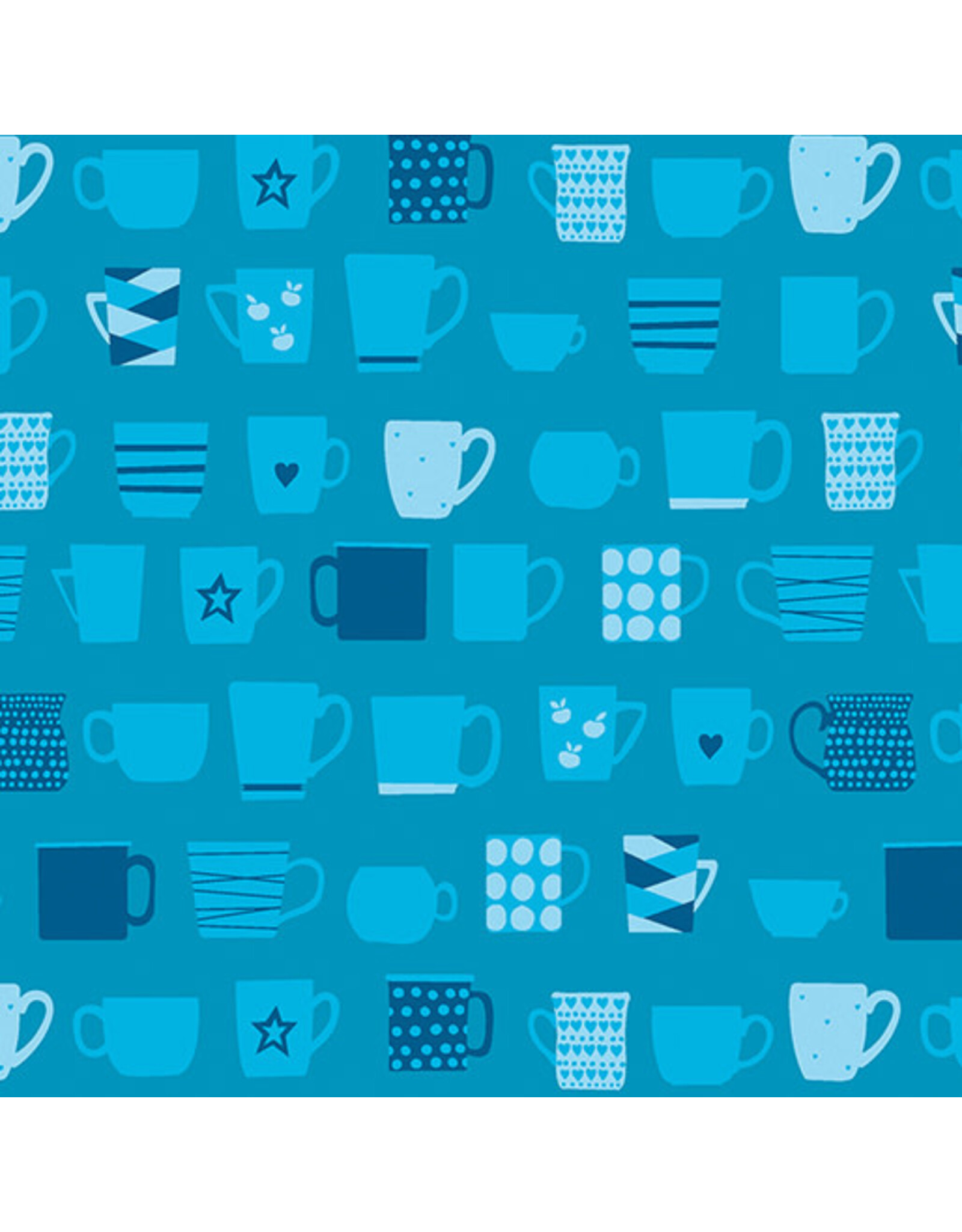 Benartex Contempo Studio Sugaridoo Quilt Studio - Happy Notes - Tea Please Blue - 16434-56
