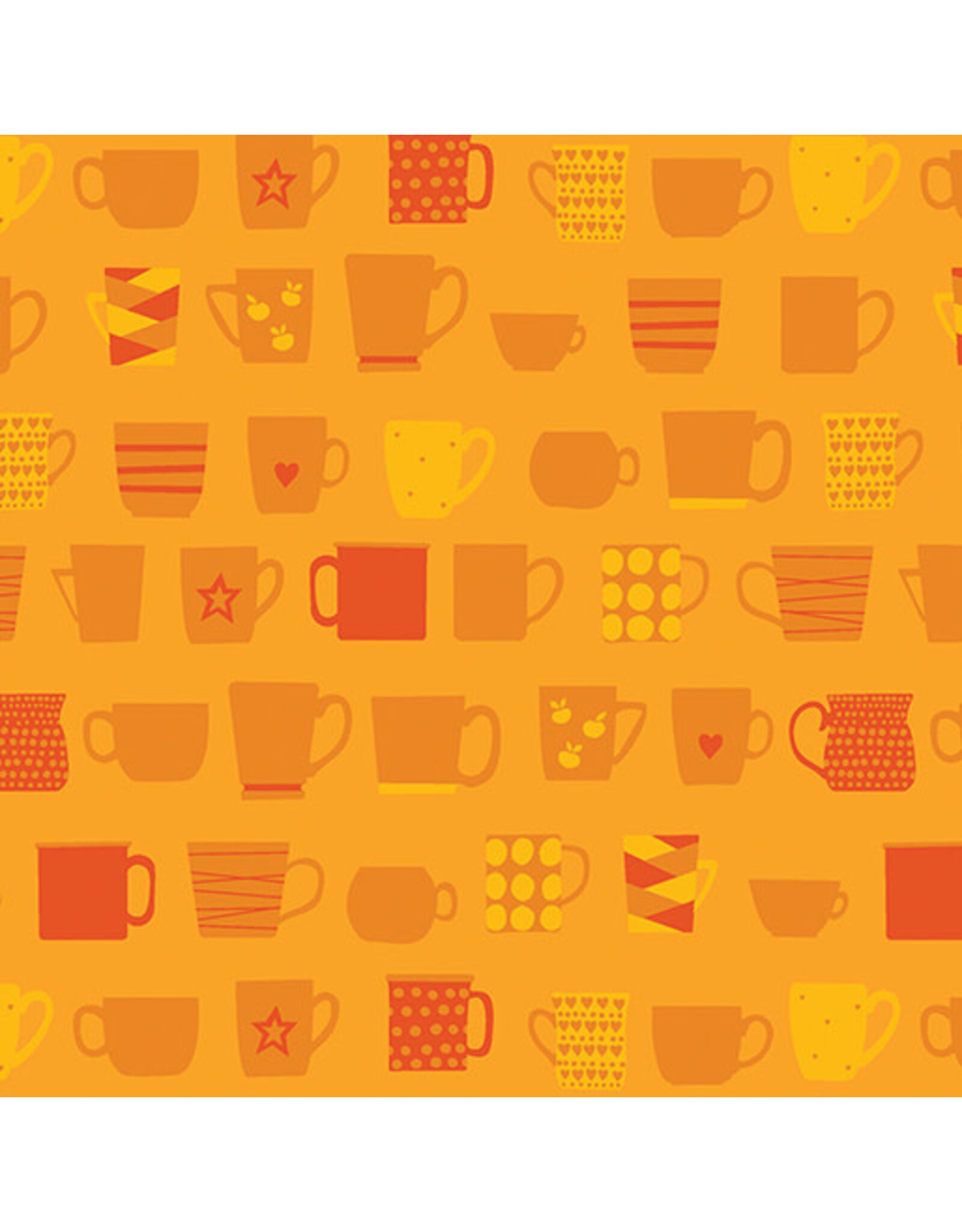 Benartex Contempo Studio Sugaridoo Quilt Studio - Happy Notes - Tea Please Light Orange - 16434-37